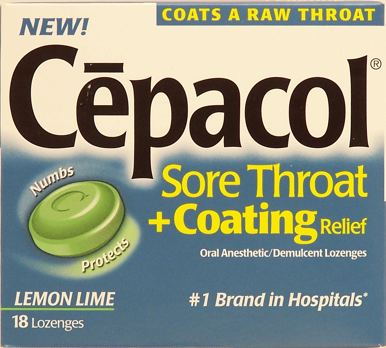 Cepacol&nbsp;&nbsp;sore throat + coating relief, lemon lime, lozenges Full-Size Picture